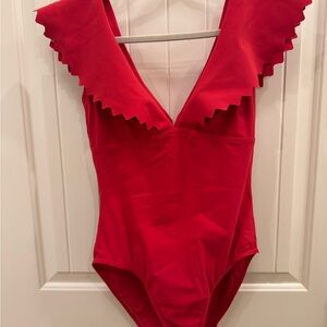 Elegant Red Women's One Piece Swimsuit